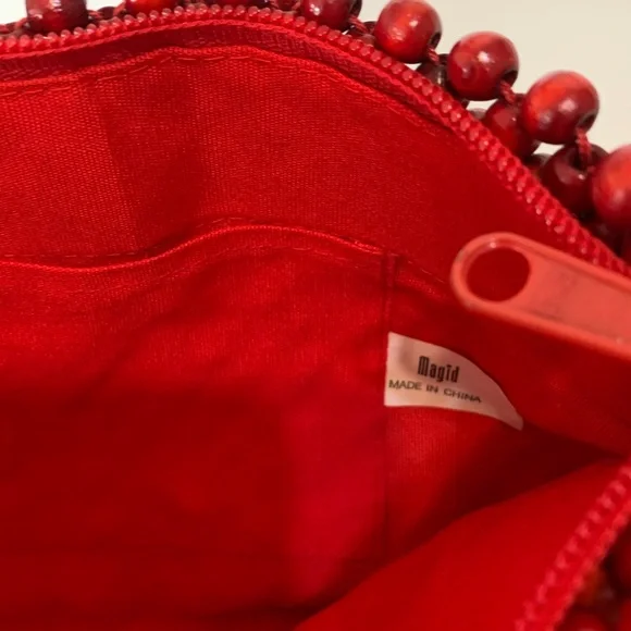 Vintage Red Beaded Clutch - Picture 3 of 11
